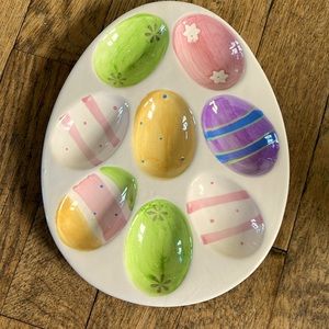 Deviled egg Easter ceramic dish